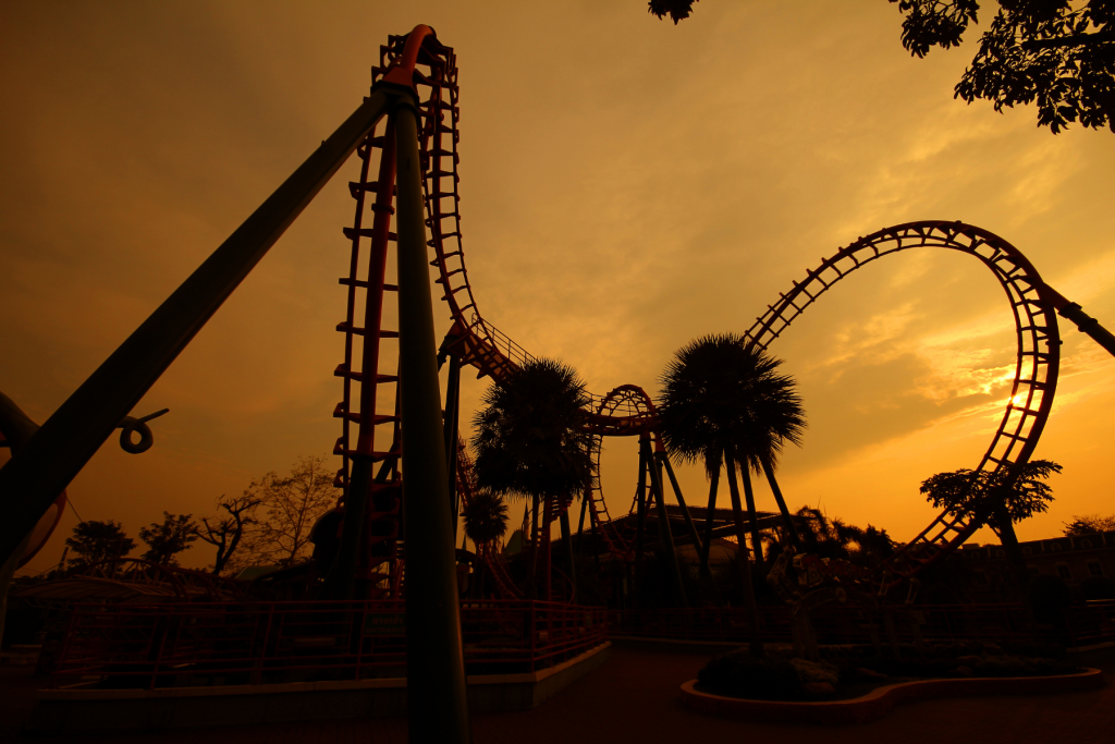 A roller coaster and Siam Amazing Park